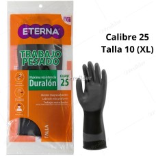 Guantes Industriales Eterna Duralon Calibre 25 Talla 10 Negro