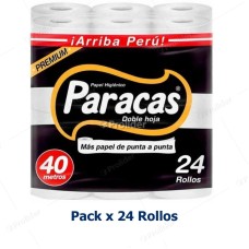 Papel Higiénico Doméstico Paracas Etiqueta Negra 40 Metros x 24 Rollos