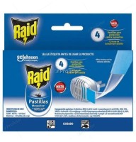 Insecticida Eléctrico Raid Aparato Para Pastillas con 4 Pastillas