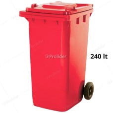 Tacho Recolector Genérico 240 Litros Sin Logo Rojo