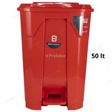 Papelera Con Pedal Basa Hunter 50 Litros Con Logo Rojo