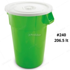 Tacho Tapa Plana Super Reyplast N° 240 Verde de 206.5 Litros Alto 90.5 cm
