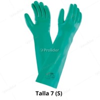 Par de Guantes Nitrilo Verde Semi Industrial Solvex 18 Pulgadas 37-185 Talla S