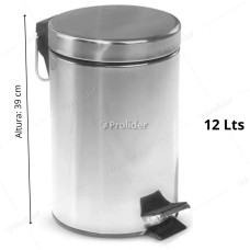 Papelera con Pedal Acero Inoxidable 12 Litros Altura 39 cm