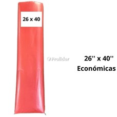 Bolsas Plásticas Rojas económicas Termicas / 26 x 40 / 100 unidades