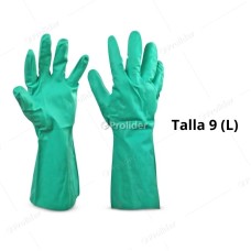 Par de Guantes Nitrilo Verde Reforzado Talla 9