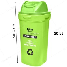 Papelera Vaivén Basa Bodeguita 50 Litros Con Logo Verde (Aprovechables)