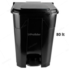 Papelera Con Pedal Basa Hunter 80 Litros Con Logo Negro