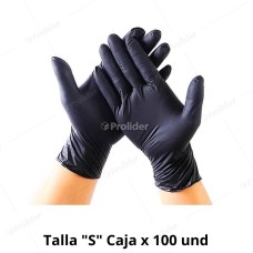 Guantes de Nitrilo Genérico Negro Talla S x 100 unidades