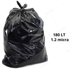 Bolsas Plásticas Negras Gruesas / 1.2 Micras / 180 Litros / 100 unidades