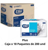 Caja Papel Interfoliado Elite Blanco Plus x 18 Paquetes de 200 unidades