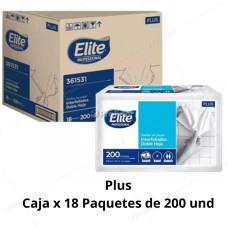 Caja Papel Interfoliado Elite Blanco Plus x 18 Paquetes de 200 unidades