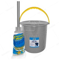 Set Trapeador Genérico Completo 17 Litros (Balde + Mopa) Plomo