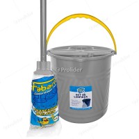 Set Trapeador Genérico Completo 17 Litros (Balde + Mopa) Plomo
