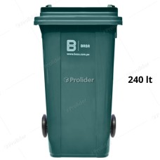 Tacho Recolector Basa Gorila 240 Litros Sin Logo Verde Ruedas de Caucho