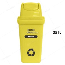 Papelera Vaivén Basa Bodeguita 35 Litros Con Logo Amarillo (Metales)
