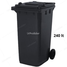 Tacho Recolector Con Pedal Genérico 240 Litros Sin Logo Negro