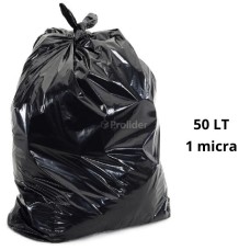 Bolsas Plásticas Negras económicas / 1 Micra / 50 Litros / 100 unidades