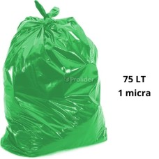 Bolsas Plásticas Verdes económicas / 1 micra / 75 Litros / 100 unidades