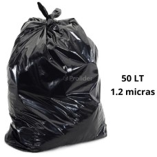 Bolsas Plásticas Negras Gruesas / 1.2 Micras / 50 Litros / 100 unidades