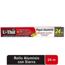 Papel Aluminio rollo U-Thil de 24 Metros