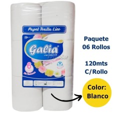 Papel Toalla Jumbo Galia Blanco Liso Paquete x 6 Rollos