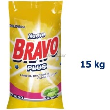 Detergente en Polvo Bravo Saco x 15 Kilos Amarillo Limón (Polvo Blanco)