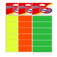 Etiquetas Adhesivas Pegafan 24 x 76 mm Paquete 100 unidades Colores Variados
