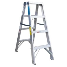 Escalera Tijera Doble Acceso 4 Pasos de Aluminio 150 Kilos Bull American Ladder