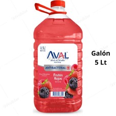 Jabón Líquido Aval Antibacterial Galón 5 Litros Frutos Rojos