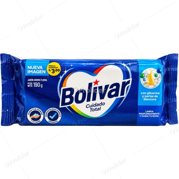 Jabón En Barra Bolivar 190 gr Floral (Azul)