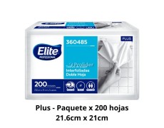 Paquete Papel Interfoliado Elite Plus Blanco x 200 unidades