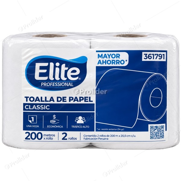 Papel Toalla Jumbo Elite Classic Económico 200 Metros (361791)