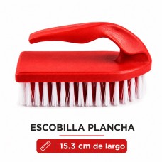 Escobilla de Plástico Hude Plancha con Asa Rojo