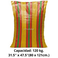 Sacos de Polipropileno Tejido 120 Kilos Colores Variados (80x121cm)