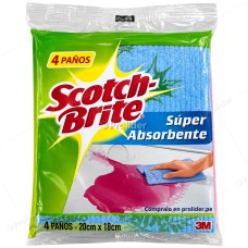 Paños Absorventes Scotch Brite Colores Wetex Paquete x 4 unidades
