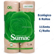Papel Toalla Jumbo Sumac Ecologico Liso Paquete x 6 Rollos