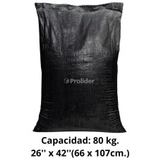 Saco de Polipropileno Tejido Generico 80 Kilos Negro (66x107cm)
