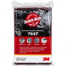 Esponja Abrasiva Fibra Guinda Scotch Brite 3M 6" x 9" Cod. 7447