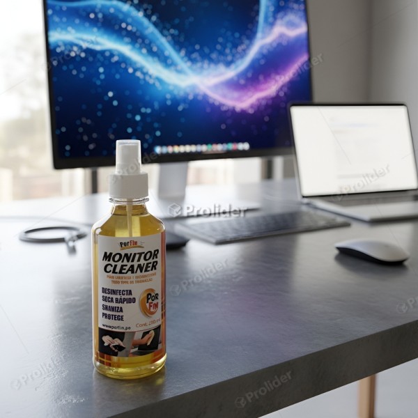 Limpia Pantalla Porfin Monitor Clean Frasco 250 ml + Paño